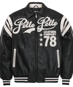 Pelle Pelle Encrusted Varsity Plush Jacket