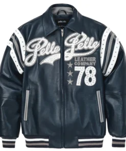 Pelle Pelle Encrusted Varsity Plush Black Jacket