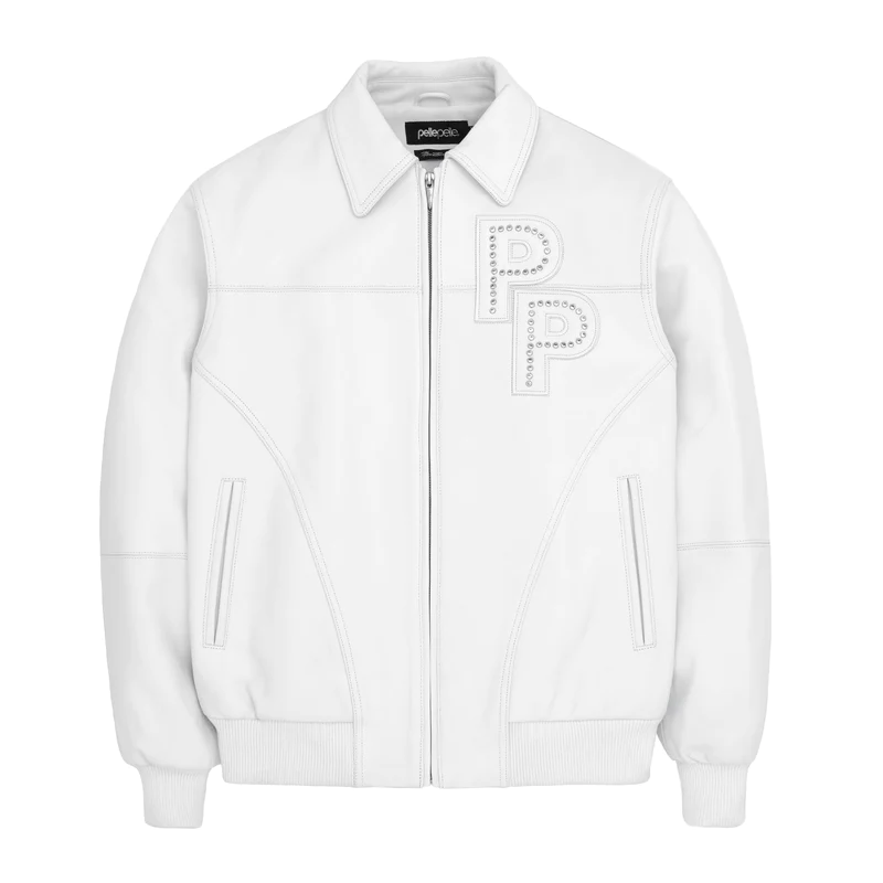 Pelle Stones White Leather Jacket