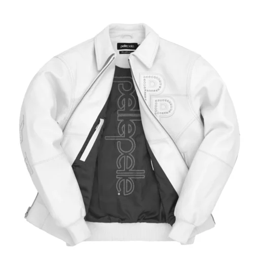 Pelle Stones White Leather Jacket