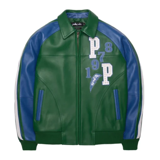 Soda Club Tiger Green Leather Jacket