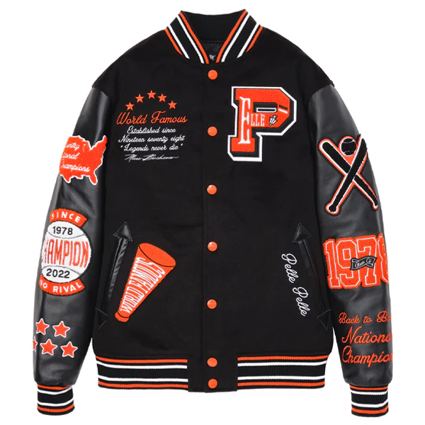 Pelle Pelle World Famous Black Varsity Jacket