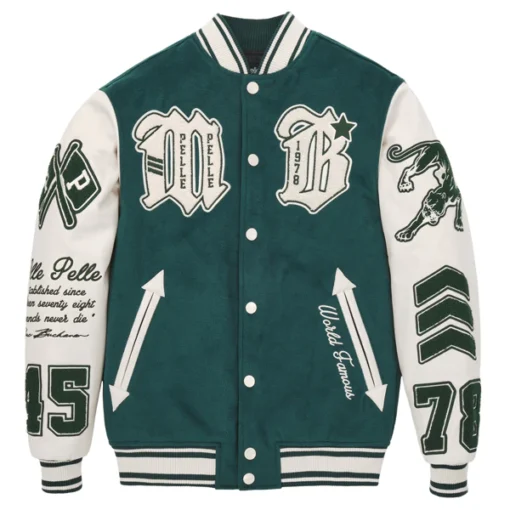 Pelle Pelle World Famous Varsity Green Jacket