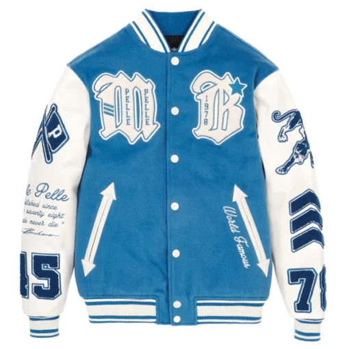 Pelle Pelle World Famous Blue Varsity Jacket