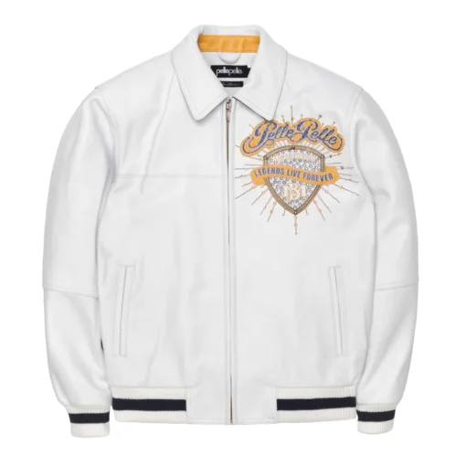 Legends Live Forever White Leather Jacket