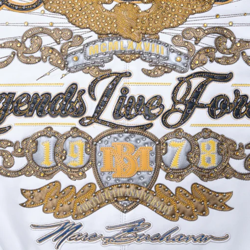 Legends Live Forever White Leather Jacket