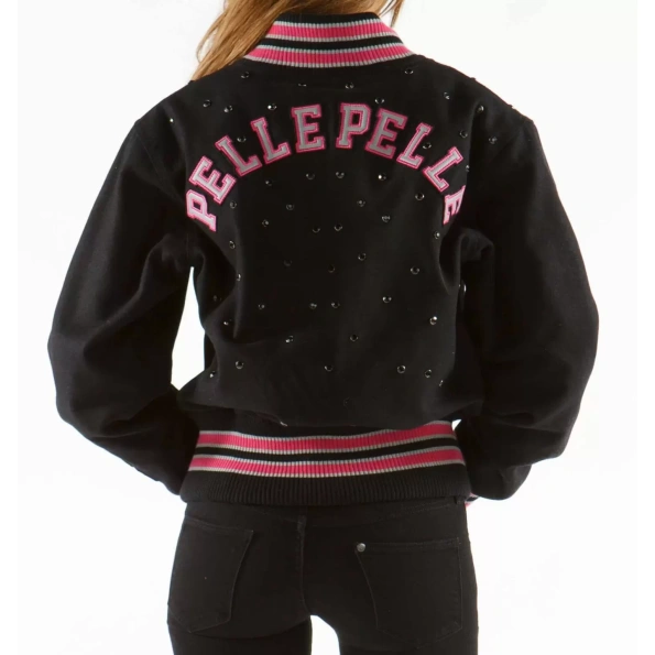 1978 Studded Wool Black Varsity Jacket