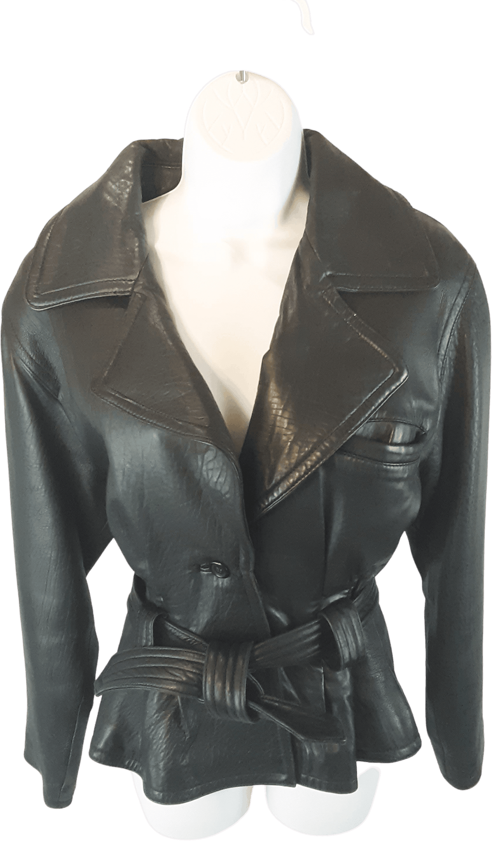 80’s Cropped Cinched Waist Leather Jacket