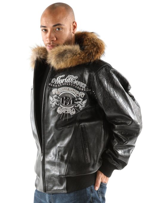 Black And Brown Pelle Pelle Mb Forty Years Leather Jacket.