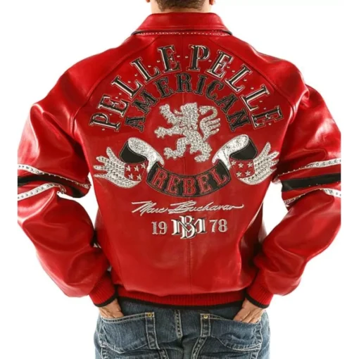 Bold Pelle Pelle Rebel Red Studded Jacket