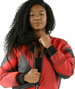 Bold Pelle Pelle Red Bomber Jacket