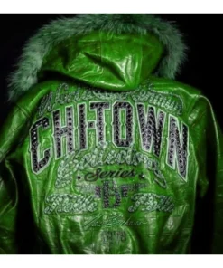 Fur Hood Pelle Pelle Green Chi-Town Jacket.