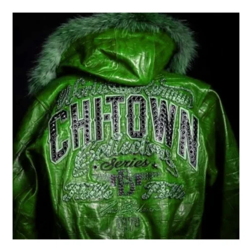 Fur Hood Pelle Pelle Green Chi-Town Jacket.