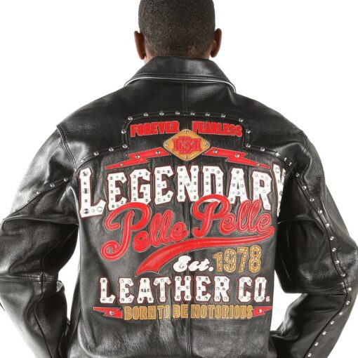 Legendary Pelle Pelle Black Red MB Leather Jacket