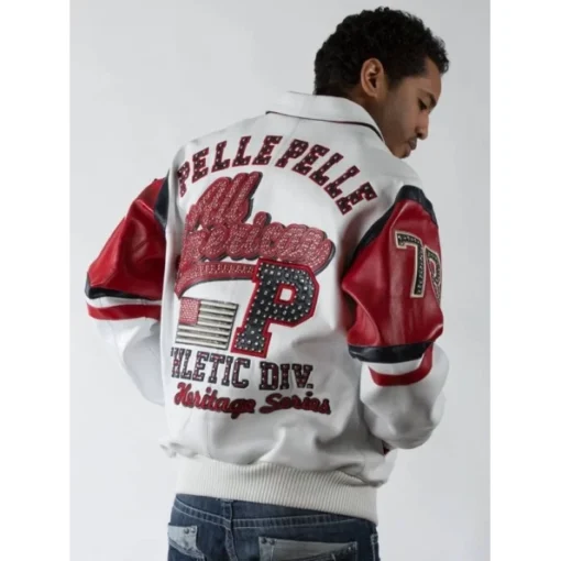 Mens Pelle Pelle All American White Jacket.