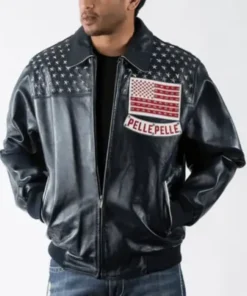 Pelle Pelle American Black Leather Jacket.