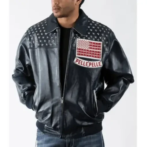 Pelle Pelle American Black Leather Jacket.