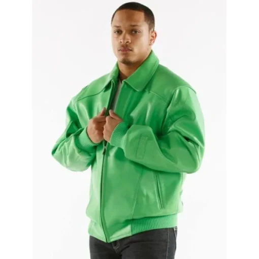 Pelle Pelle Basic in Green Plush Jacket.