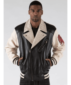 Pelle Pelle Biker Plush Cream Studded Jacket