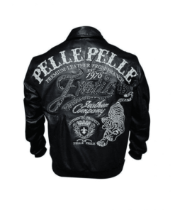 Pelle Pelle Black Exotic 1978 Leather Jacket