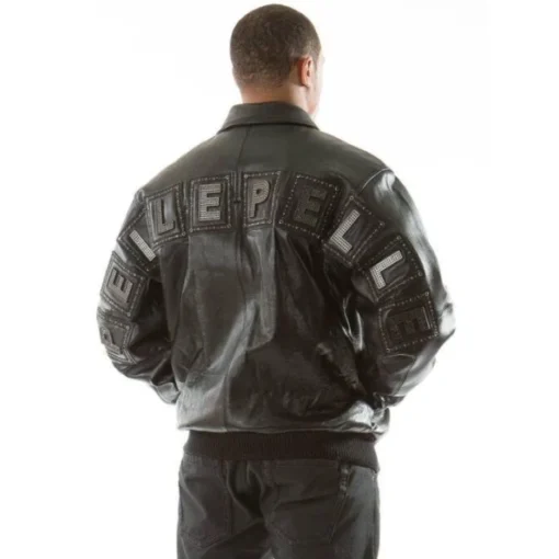 Pelle Pelle Black Jeweled Men Jacket .