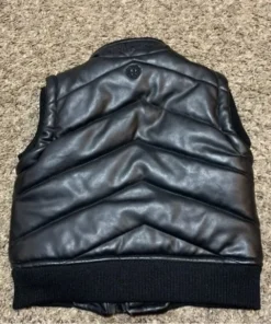 Pelle Pelle Black Leather Puffer Vest