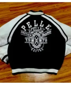 Pelle Pelle Black White Varsity Jacket.