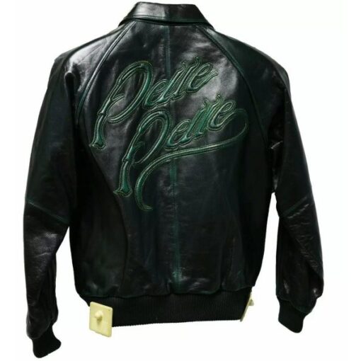 Pelle Pelle Black With Green Stripes Leather Jacket.