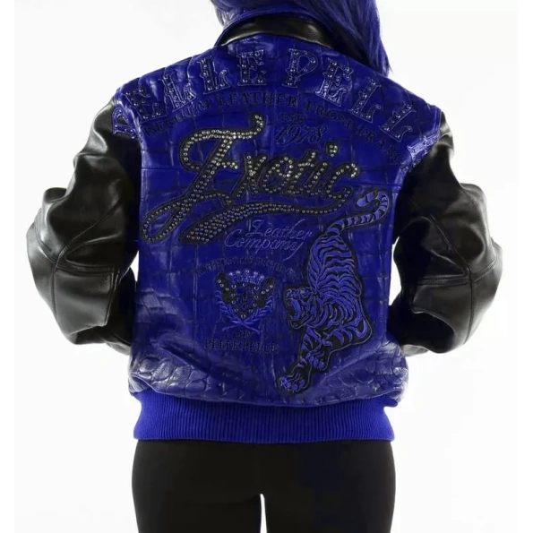 Pelle Pelle Blue Black Jacket with Exotic Studs