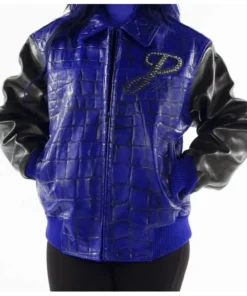 Pelle Pelle Blue Black Jacket with Exotic Studs.