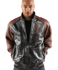 Pelle Pelle Brown Studded Leather Jacket.