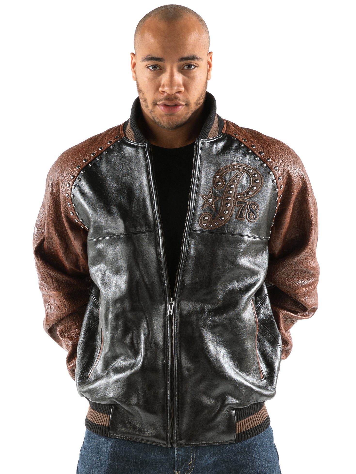 Pelle Pelle Brown Studded Leather Jacket.