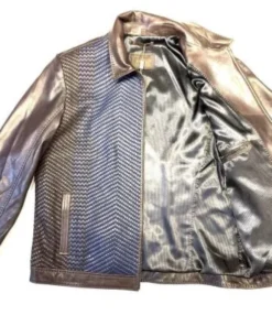 Pelle Pelle Chocolate Weaved Bomber Jacket.