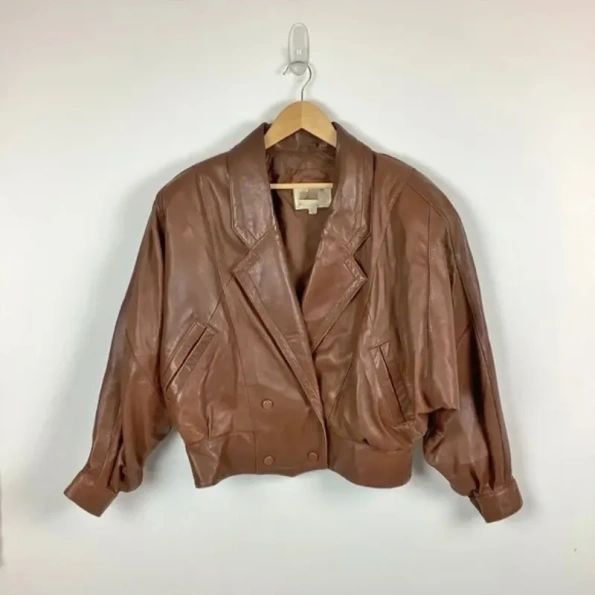 Pelle Pelle Double Breasted Brown Leather Jacket.