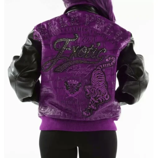 Pelle Pelle Exotic Studded Purple Black Jacket