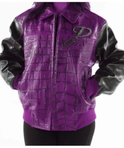 Pelle Pelle Exotic Studded Purple Black Jacket.