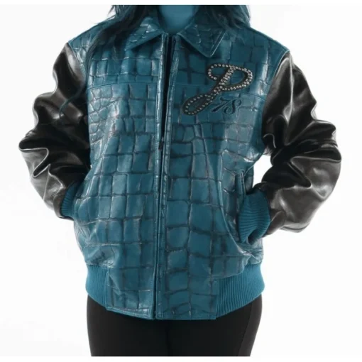 Pelle Pelle Exotic Studded Turquoise Jacket.