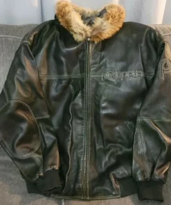 Pelle Pelle Leather Jacket Black Fur Hooded