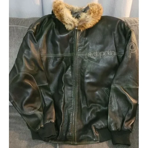 Pelle Pelle Leather Jacket Black Fur Hooded