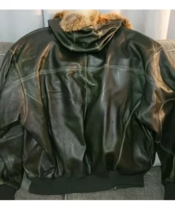 Pelle Pelle Leather Jacket Black Fur Hooded.