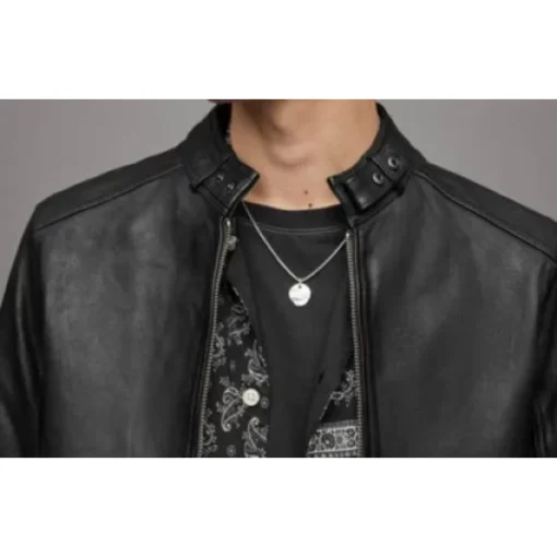 Pelle Pelle Men Black Tagg Leather Jacket.