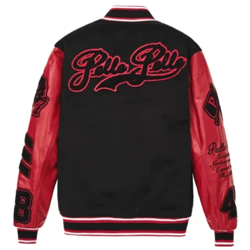 Pelle Pelle Red And Black Varsity Jacket .