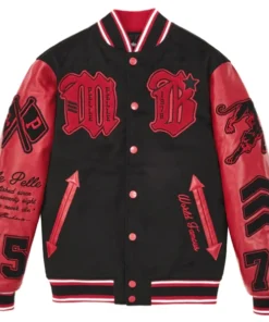 Pelle Pelle Red And Black Varsity Jacket