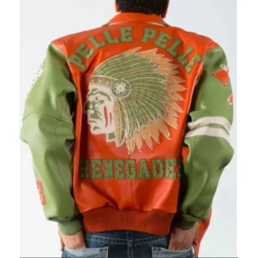 Pelle Pelle Renegades Leather Jacket Orange Green Jacket