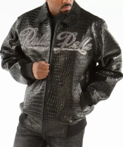 Pelle Pelle Scripted Leather Black Jacket Men Jacket.