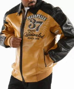 Pelle Pelle Yellow Unrivaled Leather Jacket.