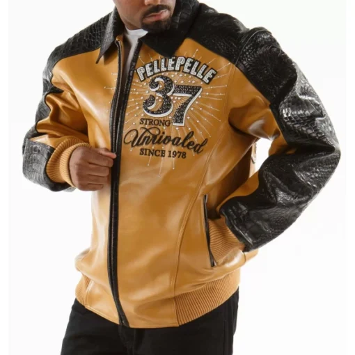 Pelle Pelle Yellow Unrivaled Leather Jacket.