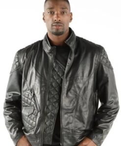 Pelle Pelle Men Quilted Biker Leather Jacket