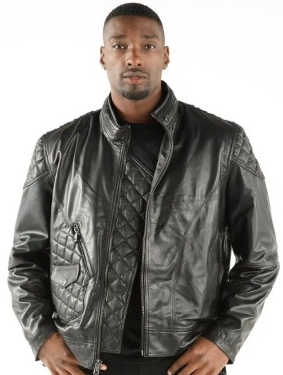 Pelle Pelle Men Quilted Biker Leather Jacket