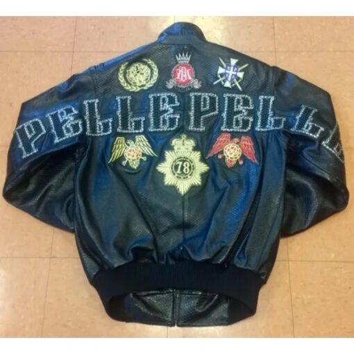 Pelle Pelle Cobra Plush Black Leather Jacket